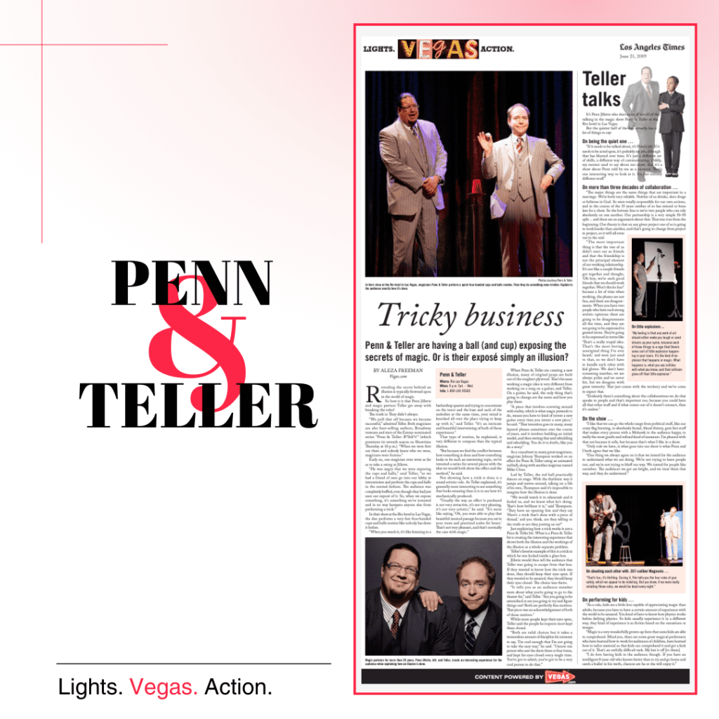 Penn & Teller interviewed by Aleza Freeman